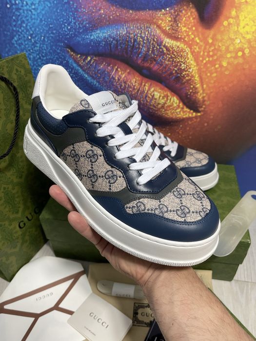 Adidasi Gucci GG piele naturala 100% Full Box colectie noua