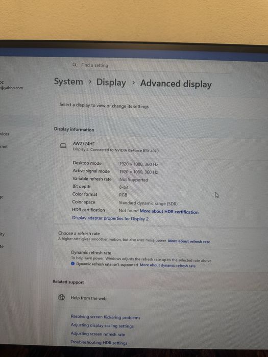 Vand monitor alienware 27 inch 360hz