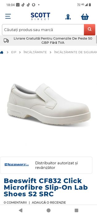 Pantofi safety albi noi m43