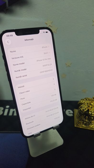 iPhone 12 PRO MAX 128 GB Batetie Originală 82%.Preṭ fix!