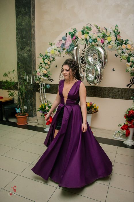Rochie superbă mov din tafta