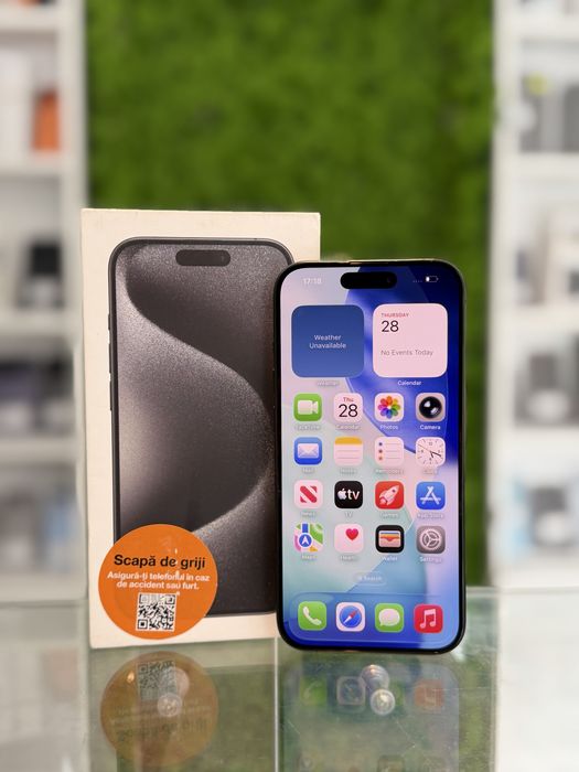 iPhone 15 Pro 128Gb Black/Baterie100%/Garantie 12 luni @atsgsm.ro