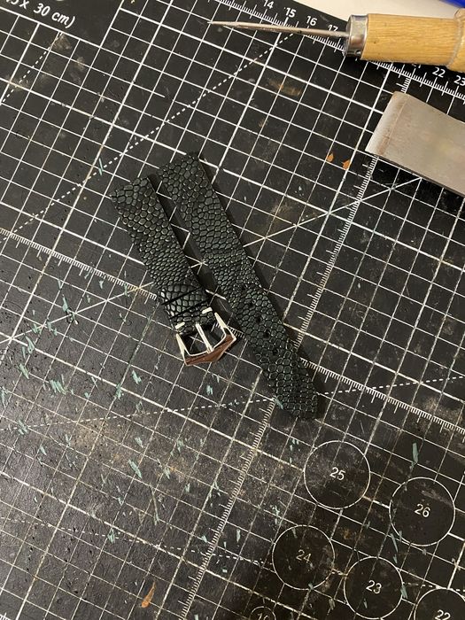 Curea ceas din piele cu presaj exotic 18 mm pentru Jaeger Le Coultre