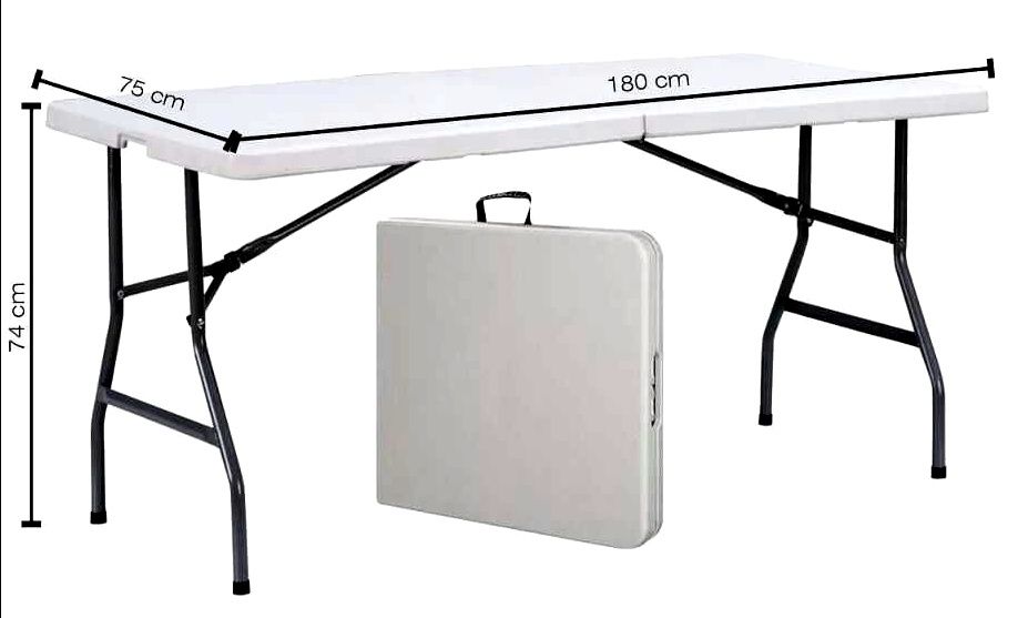 MASĂ PLIABILĂ Diplomat 180 x 75 x 74 Cm Albă Nouă - 250 Lei