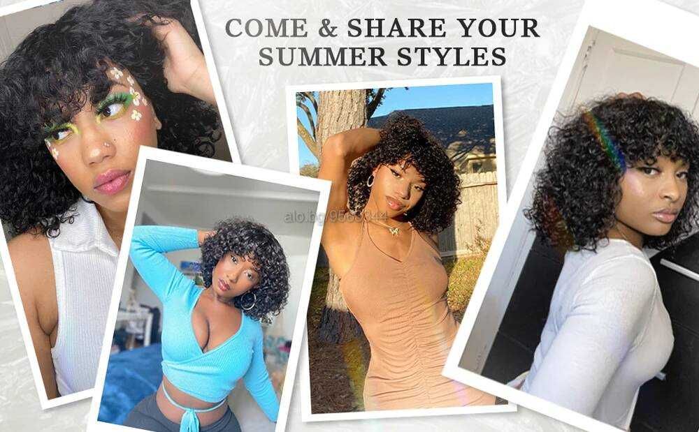 Къса афро къдрава естествена перука