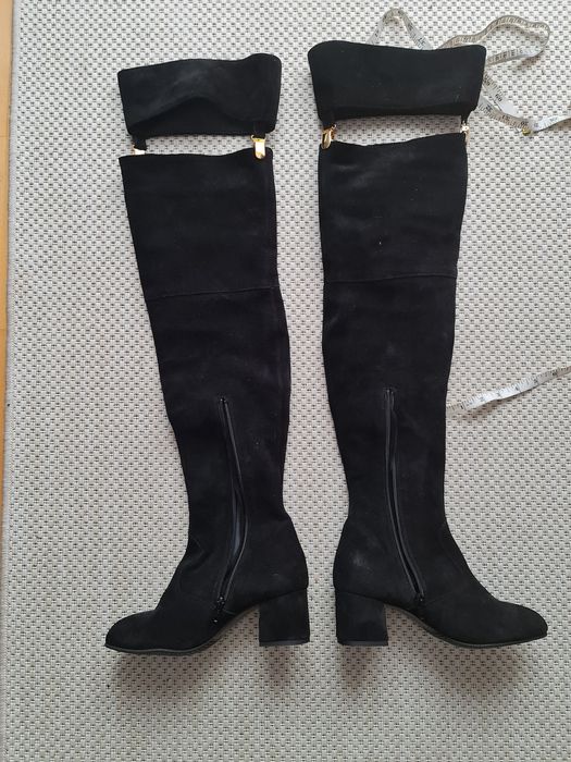 Cizme peste genunchi foarte lungi deosebite piele intoarsa 37