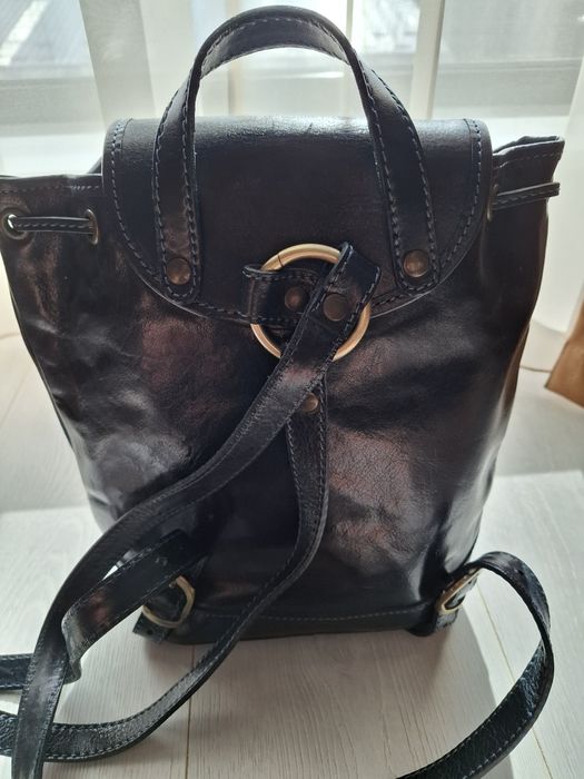 Rucsac piele naturala albastra, femei