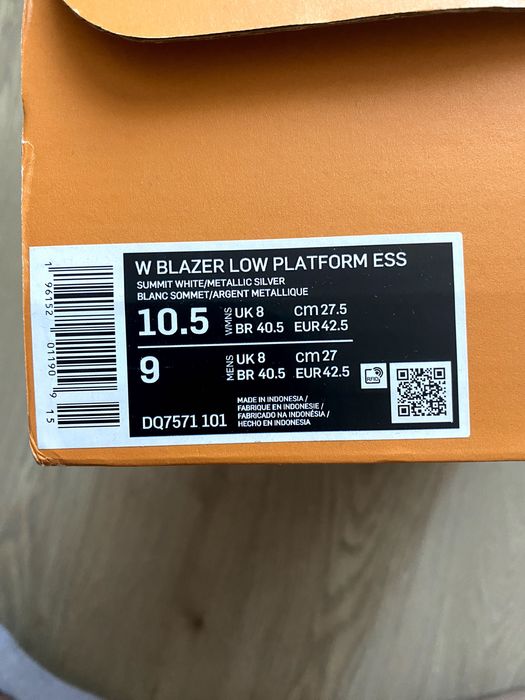 Nike Blazer Low Platform ESS 10.5 US