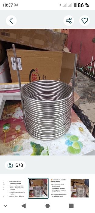 Vând serpentină inox