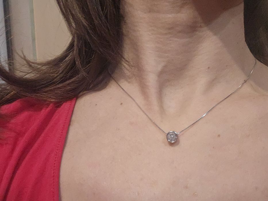 Сребърни - пръстен висулки ,нежно колие