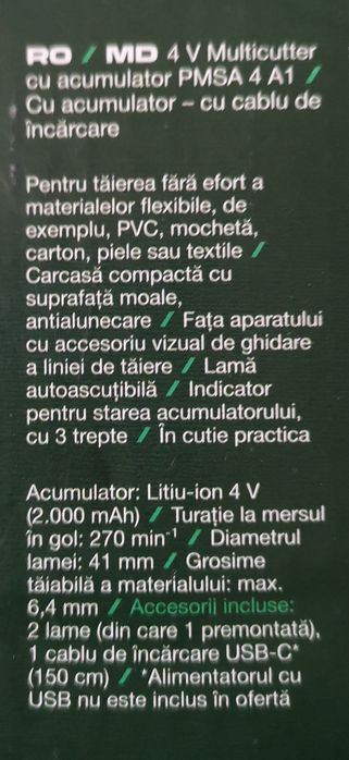 Multicutter NOU cu acumulator, ideal pt  lucrări creatice DIY