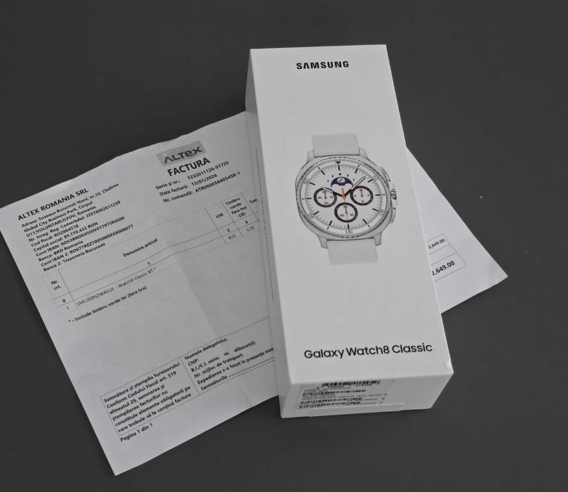 Samsung Watch 8 Classic 46mm BT White, sigilat, factura si garantie