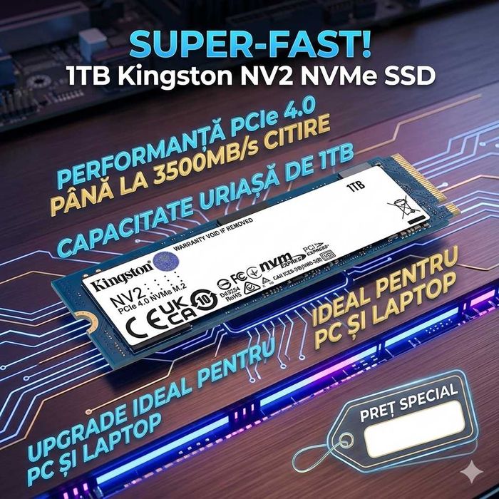 SSD 1TB NVMe M.2 1TB Kingston HDD SSD PCIe 4.0 NVMe