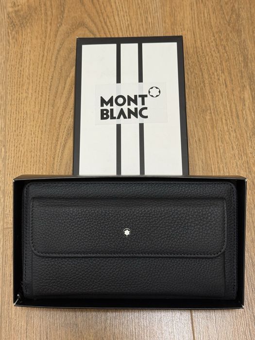 Mont Blanc естествена кожа голямо портмоне с дръжка за ръка
