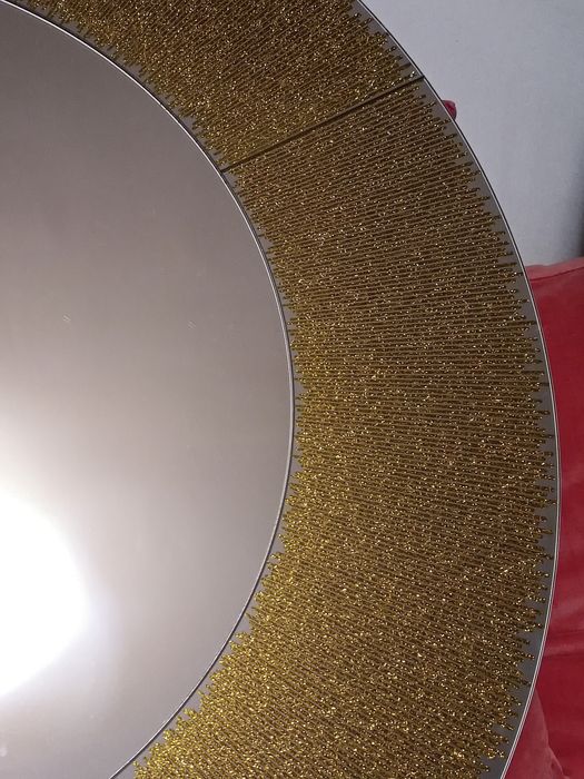 Oglinda decorativa rotunda cu foita de aur