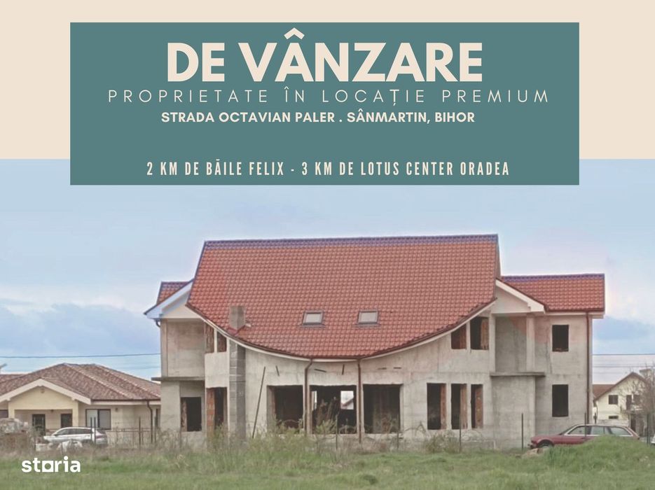 Casă P+1 în Sânmartin 726 mp teren  Aproape Baile Felix & Lotus Oradea