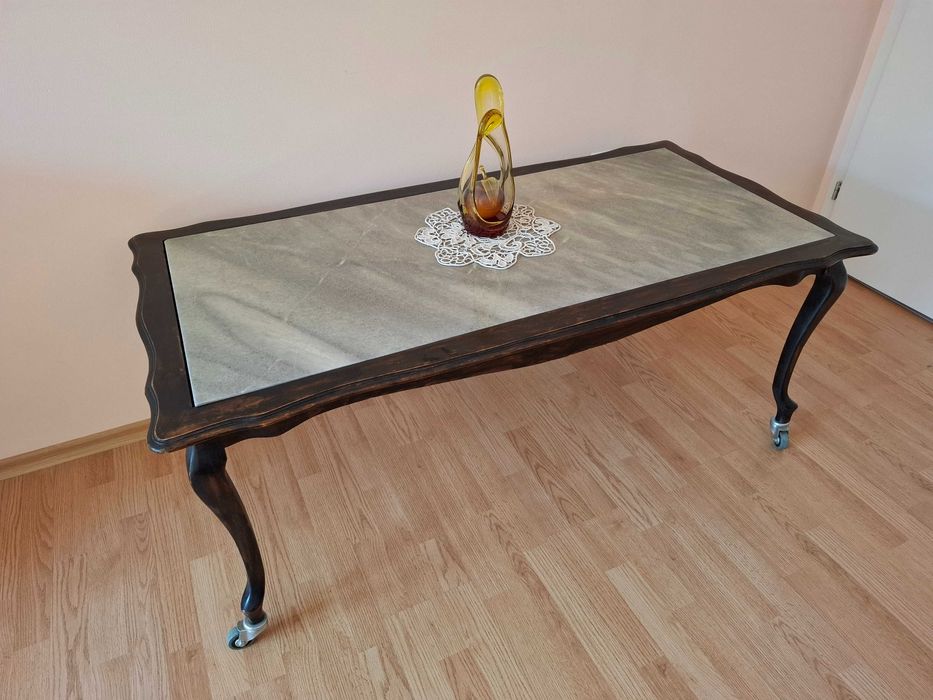 Аристократична холна масичка с мраморен плот, УНИКАТ