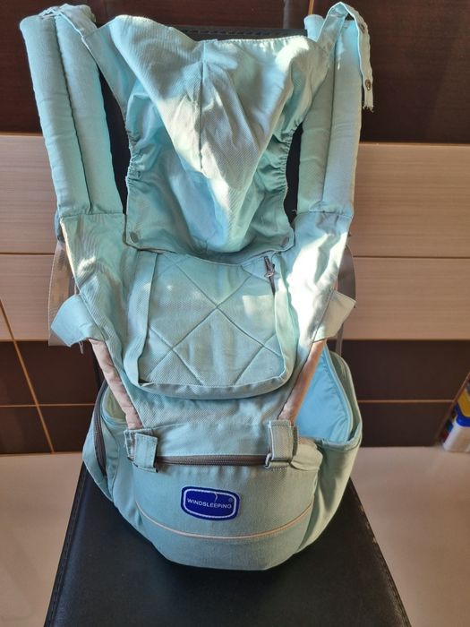 Marsupiu Ergonomic cu Scaunel pentru Bebe cu capișon(Windsleeping)