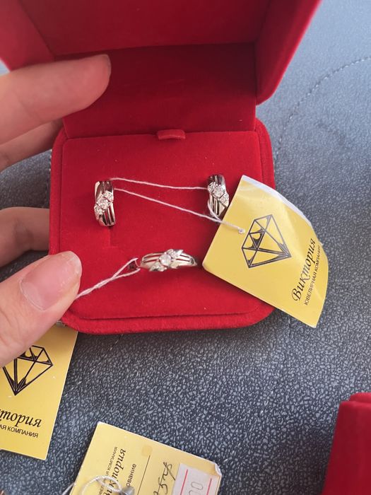 Набор серги ,кольцо