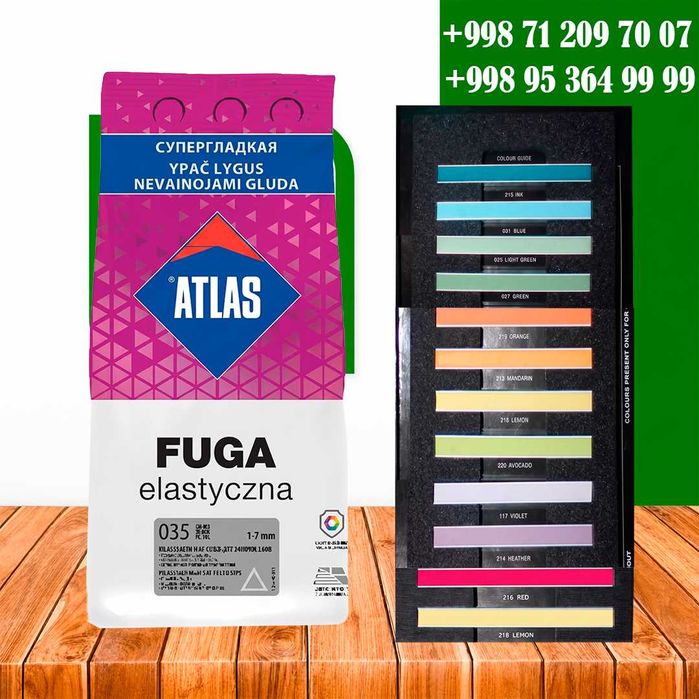 ATLAS fuga / Затирка с 50+ цветами / Грунтовка / Izolyatsiya / Silikon
