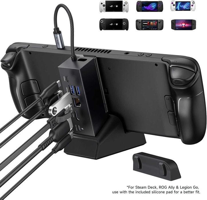 Докинг станция JSAUX 6в1 за Steam Deck ROG Ally X Legion Go (4K 120Hz)