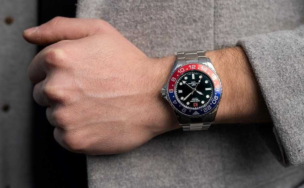 Часы мужские Swiss Alpine Military GMT 7052 Watch Analogue Quartz! NEW