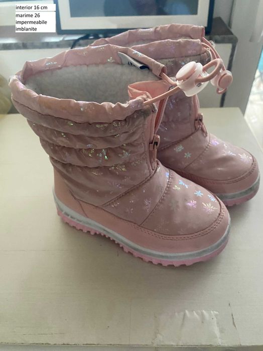 Cizme imblanite copii marime 26 zapada impermeabile