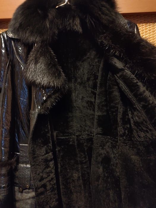 Дублёнка, лаковая кожа, размер 44-46