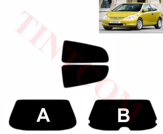 Honda Civic (3 врати, хечбек, 01 - 05)- Фолио за затъмняване на стъкла