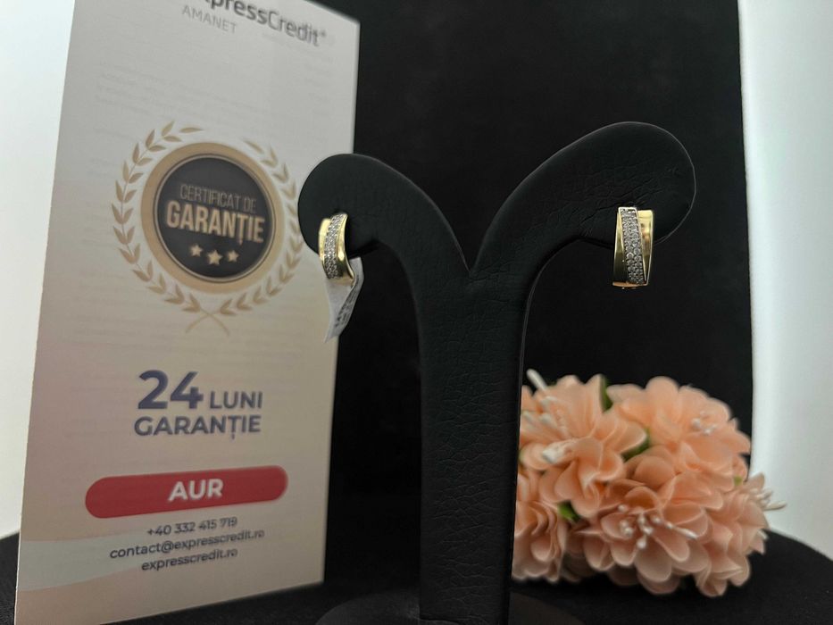 Cercei Aur 14k 2.82g (AG16 Moldova b33165.7)-Garantie 2 ani!