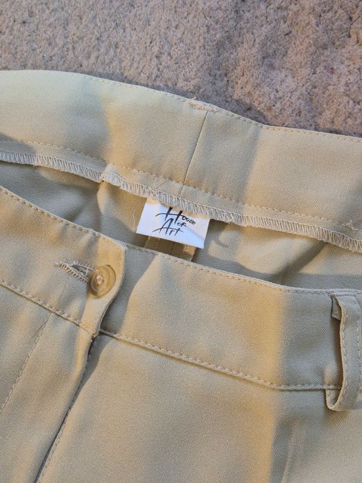 Pantaloni largi eleganți de damă, bej deschis, House of Art, Marime 50