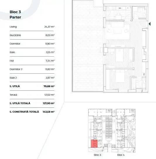 Apartament 3 camere | Terasa 57mp I Pipera | Smart Home | Metrou I — fotografia 3