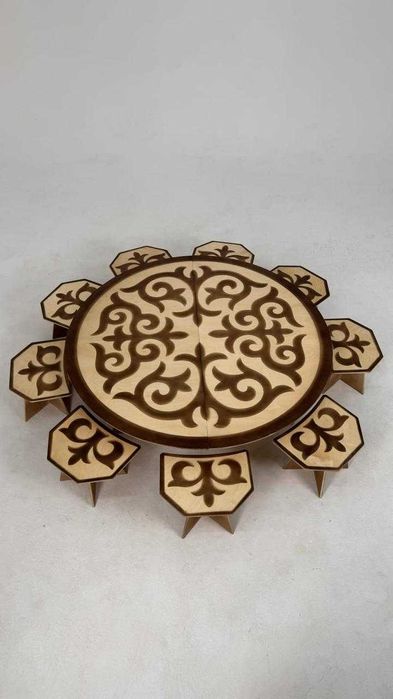 Казахский стол! Жер стол! Круглый стол. Квадратный стол