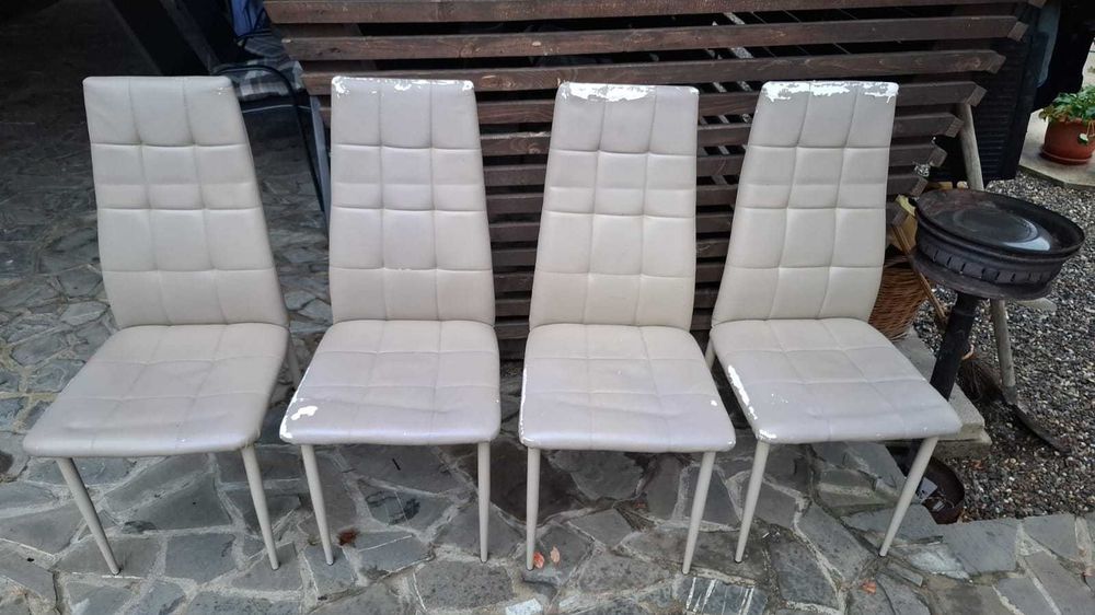 Vand set 4 scaune piele ecologica!