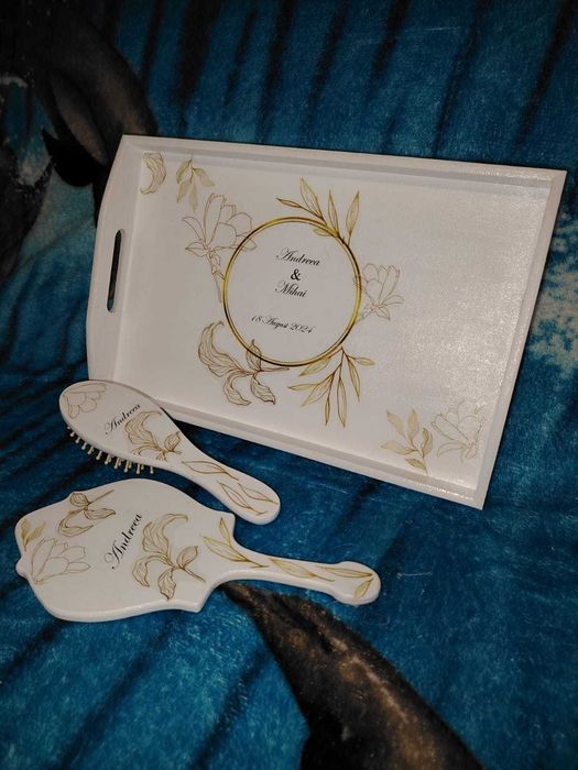 Set pentru mireasa, mire, umerase si oglinda gatit