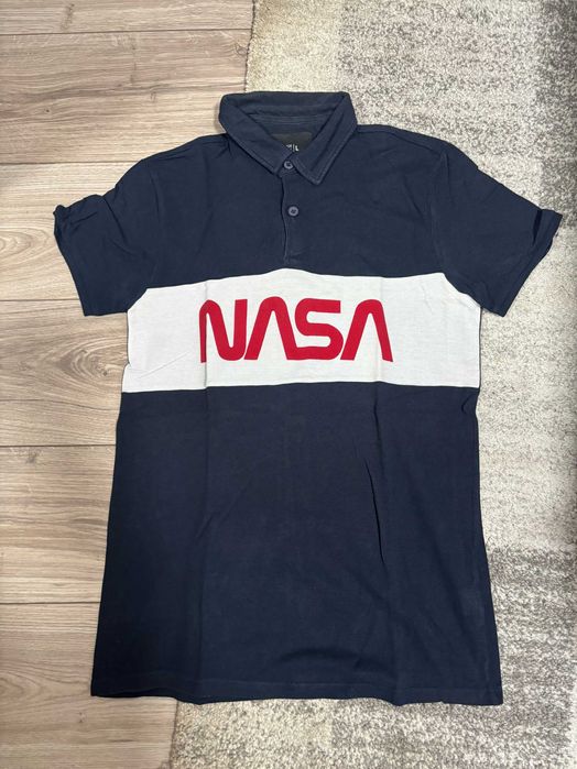 Tricou POLO Tommy Hilfiger/NASA Gri cu imprimeu , Marimea S (EUR36-38)