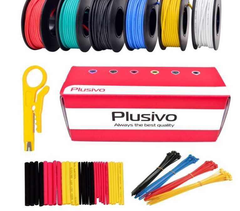 Set de fire siliconice Plusivo (22AWG, 6 culori, 7m fiecare) cabluri