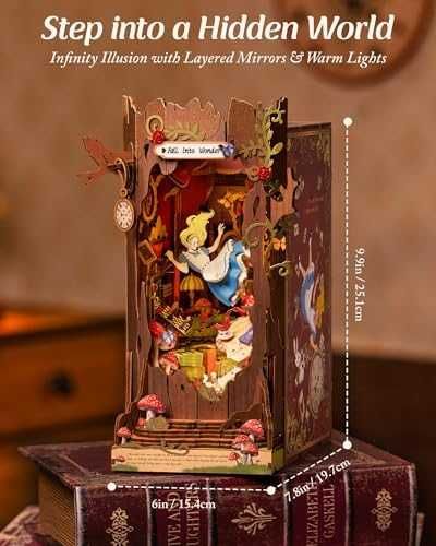 Нов 2D пъзел Сглобяем Модел Книжна Ниша Фентъзи Декор за Рафт украса