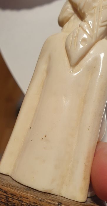 Statuetă bust african de femeie, sculptură  cu soclu din lemn