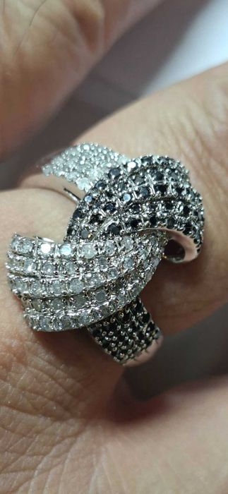 Inel vintage de aur galben 14k cu diamante naturale 1.50ct /marime 66