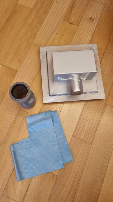 Сифон за баня квадраден 15см с вграждане на плочка