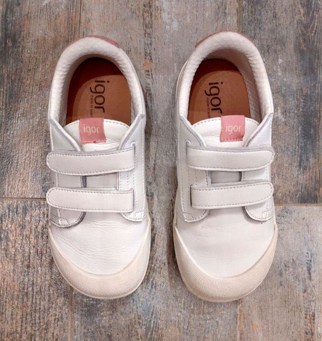 Детски Боси Кожени Маратонки Igor - Tennis Blanco- Rosa Pink, номер 32