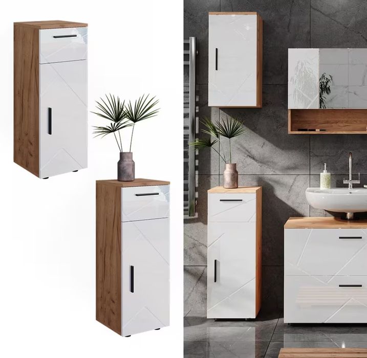 Среден шкаф бял гланц 5713