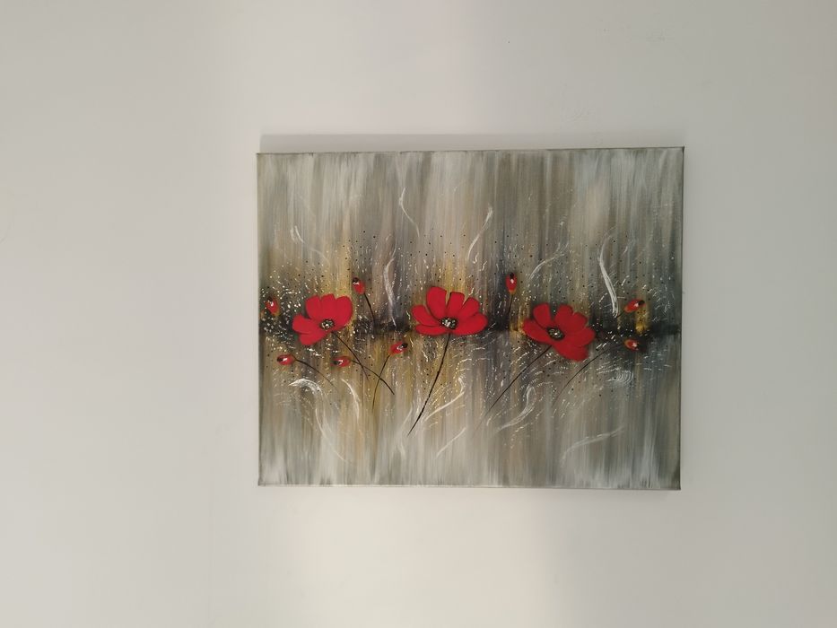 Макове с маслени бои