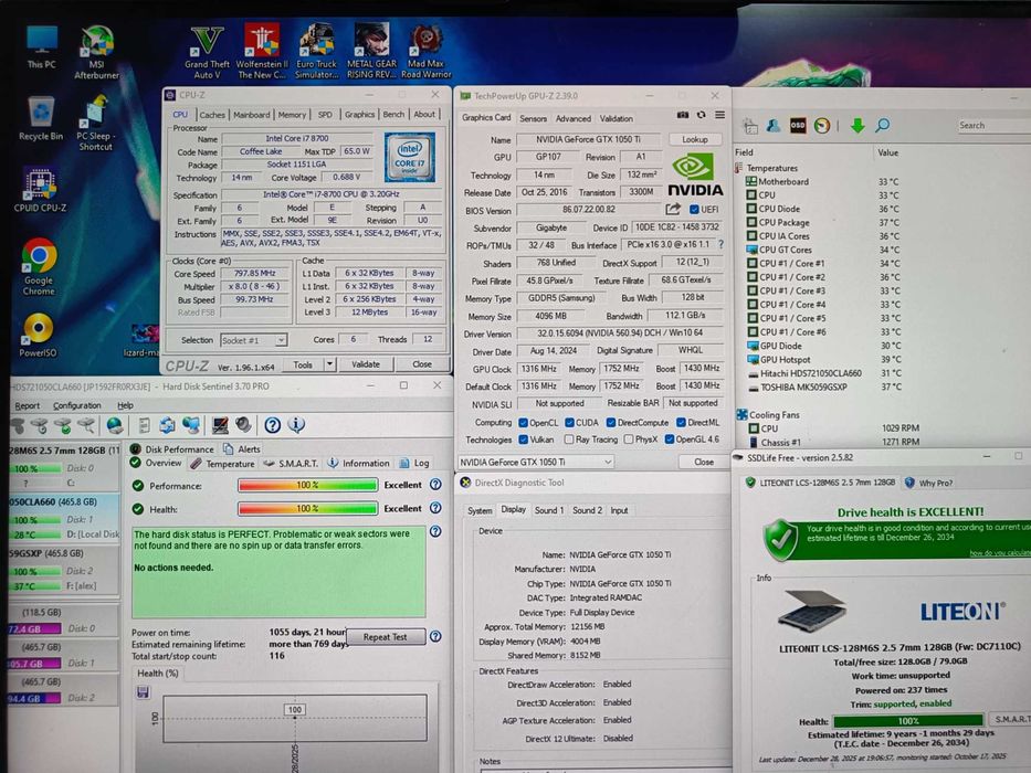 Unitate PC GAMING i7 8700 4.6Ghz/16GB DDR4/GTX1050TI 4GB/SSD/HDD GTA V