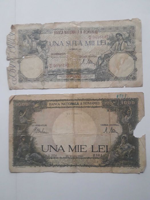 Bancnote foarte vechi si monede aniversare