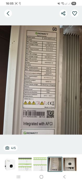 Invertor Hybrid Growatt MOD6000TL3-XH  6KW  Trifazat