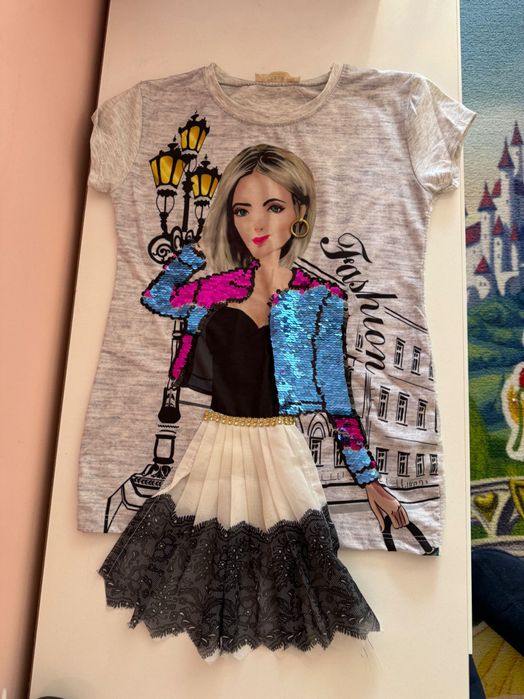 Блузка за момиче с 3D ефект