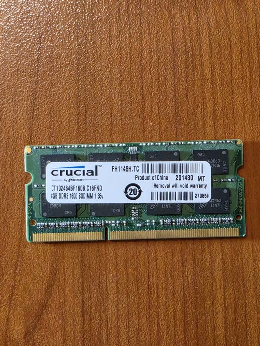 Ram ddr3 за лаптоп по 8gb 1600mhz.