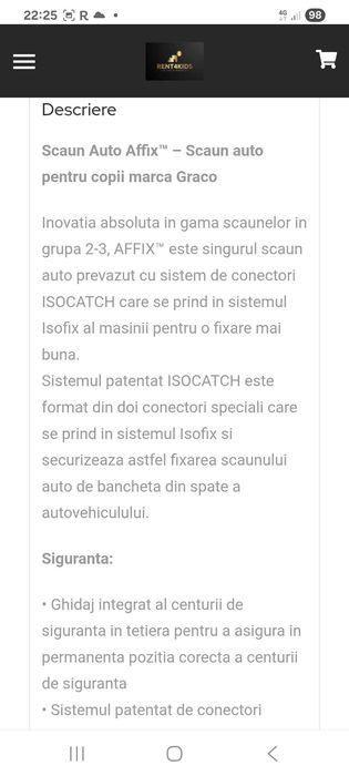 Scaun auto 15-36 kg